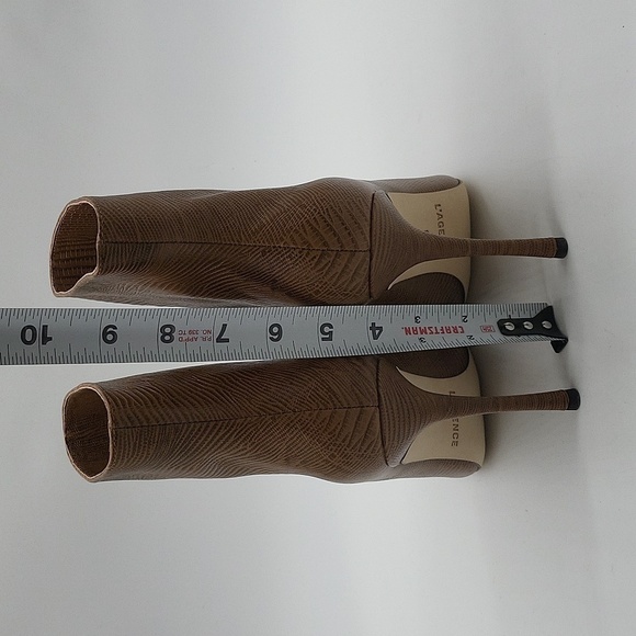 219- L'AGENCE Mariette Women's Ankle Stiletto Boots Tan Color Size 9 NWT - Picture 7 of 11